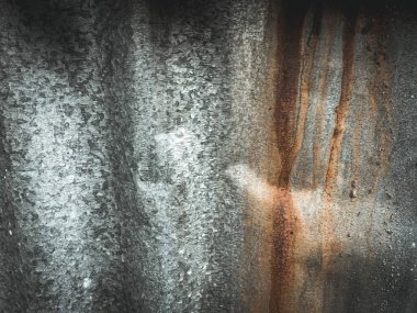 Çinko vintage doku arka planı, paslı galvanize