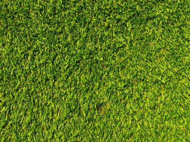 Arka planda golf sahasından güzel yeşil çimen desenleri. Çalışma ve tasarım için boşluk kopyala, Üst Görünüm