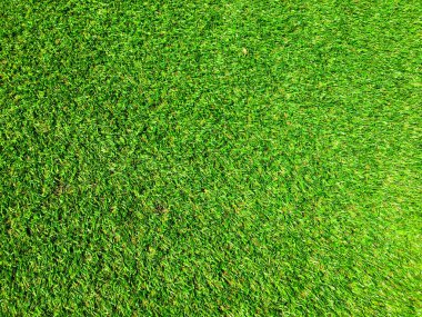 Çalışma ve tasarım için kopyalama alanı olan yapay yeşil çimen dokusu arkaplanı, Üst görünüm