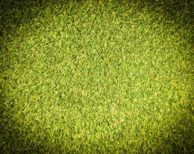 Arka planda golf sahasından güzel yeşil çimen desenleri. Çalışma ve tasarım için boşluk kopyala, Üst Görünüm