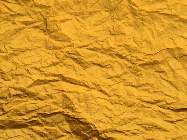 Fundo Papel Enrugado Amarelo Para Design Copiar Espaço Para Texto — Fotografia de Stock