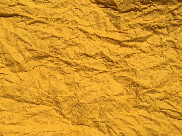 Fondo Papel Arrugado Amarillo Para Diseño Copiar Espacio Para Texto — Foto de Stock