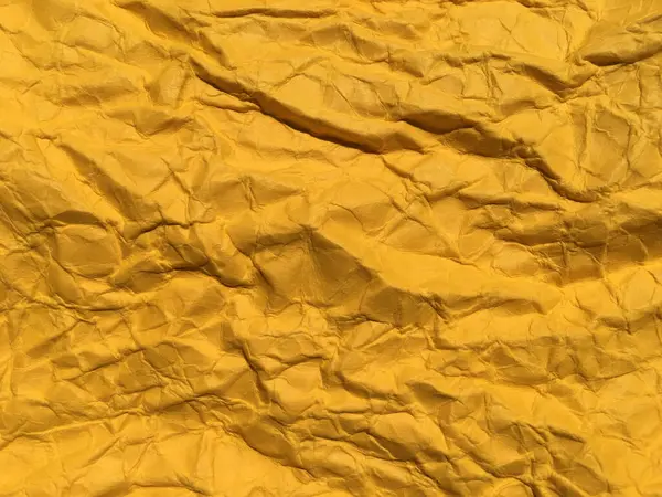 Fundo Papel Enrugado Amarelo Para Design Copiar Espaço Para Texto — Fotografia de Stock