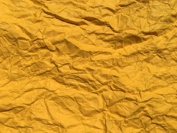 Fundo Papel Enrugado Amarelo Para Design Copiar Espaço Para Texto — Fotografia de Stock