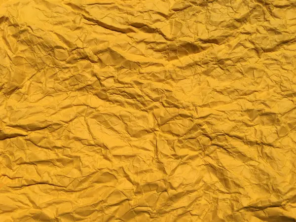 Fundo Papel Enrugado Amarelo Para Design Copiar Espaço Para Texto — Fotografia de Stock