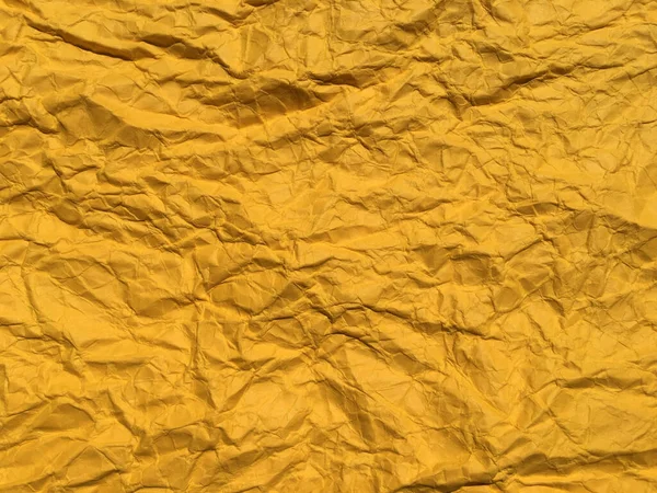 Fondo Papel Arrugado Amarillo Para Diseño Copiar Espacio Para Texto — Foto de Stock