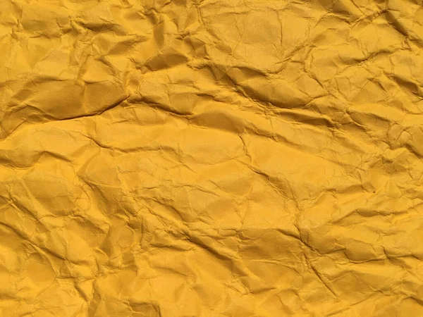 Fundo Papel Enrugado Amarelo Para Design Copiar Espaço Para Texto — Fotografia de Stock