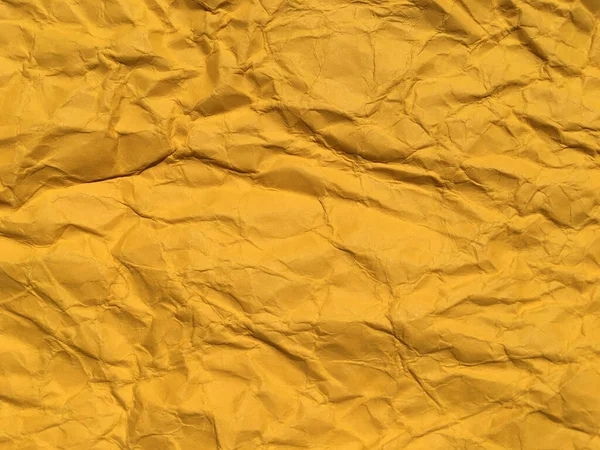 Fondo Papel Arrugado Amarillo Para Diseño Copiar Espacio Para Texto — Foto de Stock