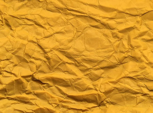 Fondo Papel Arrugado Amarillo Para Diseño Copiar Espacio Para Texto — Foto de Stock