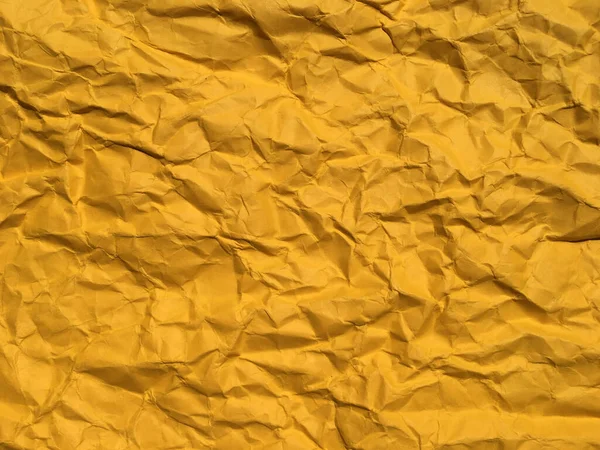 Αφηρημένη Υφή Του Κίτρινου Τσαλακωμένου Χαρτιού Φόντου Για Σχεδιασμό Αντιγραφή — Φωτογραφία Αρχείου