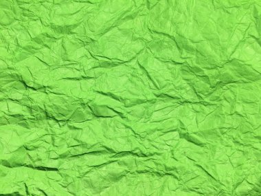 Tasarım için en az yeşil buruşmuş kağıt dokusu arka planı. Metin veya çalışma için boşluk kopyala 