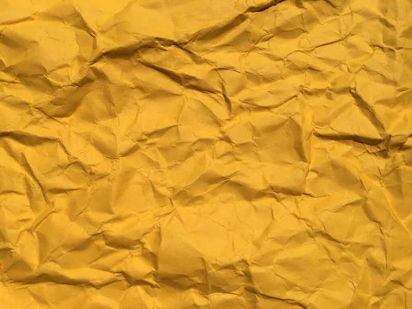 Streszczenie Tekstury Żółtego Pomarszczonego Tła Papieru Dla Design Kopiuj Miejsce — Zdjęcie stockowe
