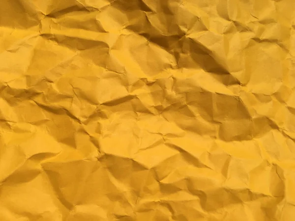 Textura Abstracta Fondo Papel Arrugado Amarillo Para Diseño Copiar Espacio — Foto de Stock