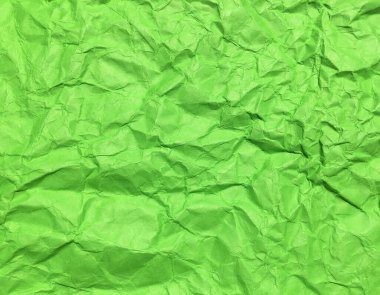 Tasarım için en az yeşil buruşmuş kağıt dokusu arka planı. Metin veya çalışma için boşluk kopyala 