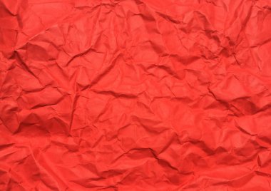 Tasarım için kırmızı buruşmuş kağıt dokusu arka planı. Kopyalama alanı için duvar kağıdı