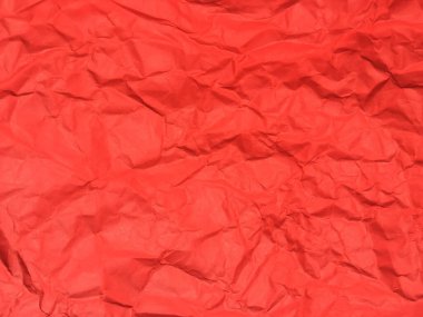 Tasarım için kırmızı buruşmuş kağıt dokusu arka planı. Kopyalama alanı için duvar kağıdı