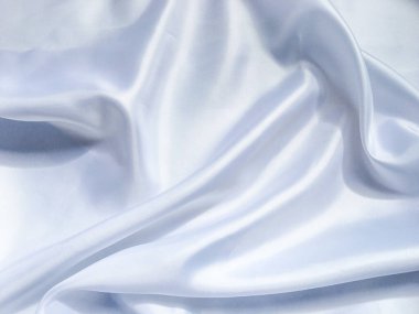 Solf beyaz saten kumaş dokusu arka planı. tasarım için kopyalama alanı olan düğün ya da yıldönümü olarak kullan