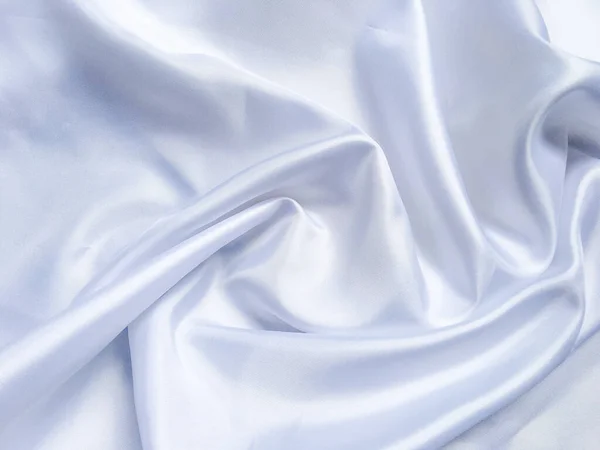 Λευκό Τσαλακωμένο Φόντο Υφάσματος Μεταξωτή Κουρτίνα Διπλωμένα Κύματα Για Σχεδιασμό — Φωτογραφία Αρχείου