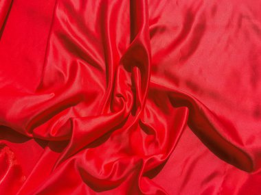 Fotokopi alanı olan kırmızı kumaş dokusu. Sevgililer Günü ya da Noel Günü duvar kağıdı tasarımı