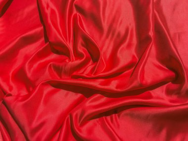 Fotokopi alanı olan kırmızı kumaş dokusu. Sevgililer Günü ya da Noel Günü duvar kağıdı tasarımı