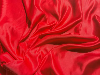 Fotokopi alanı olan kırmızı kumaş dokusu. Sevgililer Günü ya da Noel Günü duvar kağıdı tasarımı