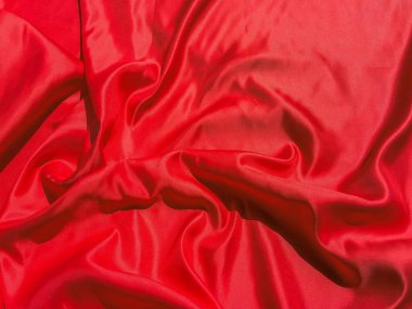 Fotokopi alanı olan kırmızı kumaş dokusu. Sevgililer Günü ya da Noel Günü duvar kağıdı tasarımı