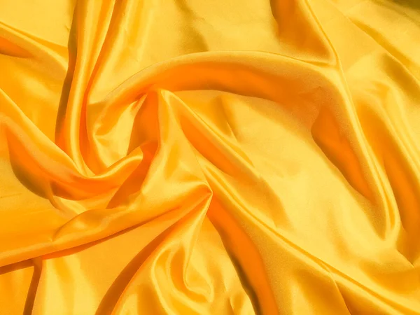 Fundo Textura Seda Cetim Amarelo Bonito Com Espaço Cópia Para — Fotografia de Stock