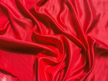 Fotokopi alanı olan kırmızı kumaş dokusu. Sevgililer Günü ya da Noel Günü duvar kağıdı tasarımı