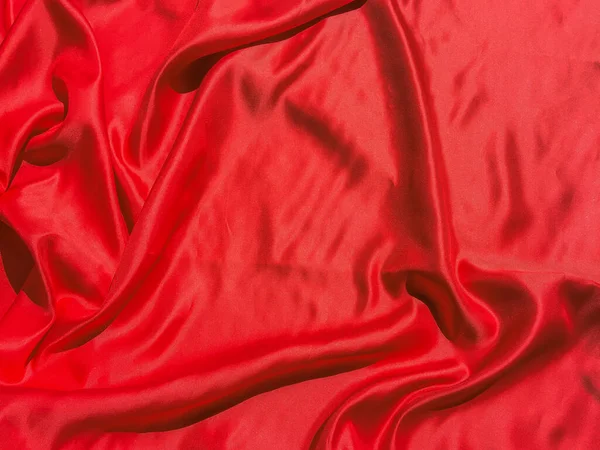 Textur Aus Rotem Faltenstoff Für Den Hintergrund Valentinstag Oder Weihnachtstag — Stockfoto
