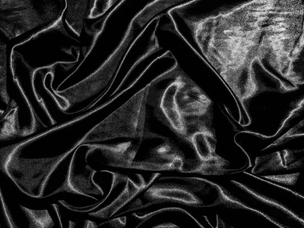 Fond Texture Satinée Noire Avec Onde Liquide Plis Ondulés Conception — Photo