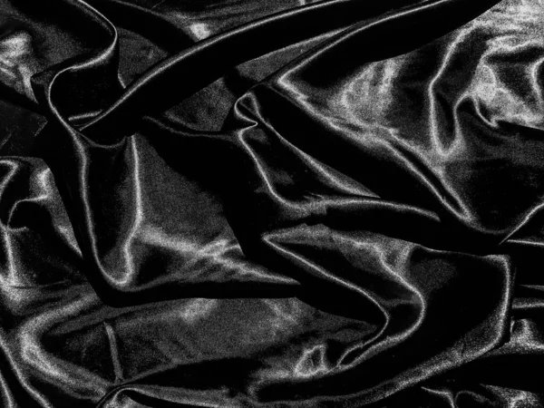 Μαύρο Σατέν Φόντο Υφή Υγρό Κύμα Κυματιστές Πτυχώσεις Σχεδιασμός Ταπετσαρίας — Φωτογραφία Αρχείου