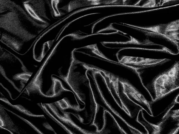 Черная Ткань Ткань Текстуры Фона Жидкой Волной Волнистыми Складками Обои — стоковое фото