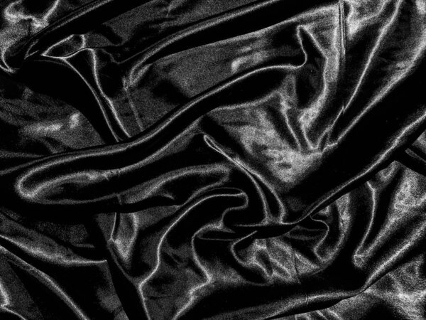 Черная ткань или ткань текстуры фона с жидкой волной или волнистыми складками. Обои дизайн
