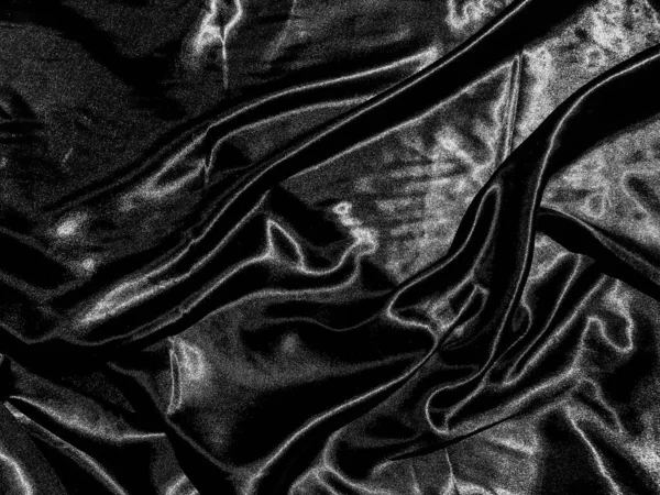 Black cloth or fabric texture background with liquid wave or wavy folds. Wallpaper design