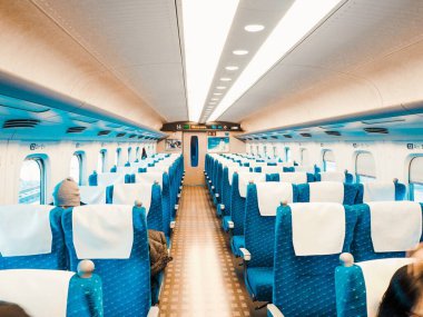 Narita, Japonya, 8 Kasım 2019: Japonya Havayolları 'nda koltuk