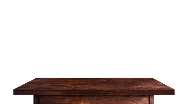 Vintage Holztischplatte Isoliert Auf Weißem Hintergrund Mit Clipping Pfad Für — Stockfoto