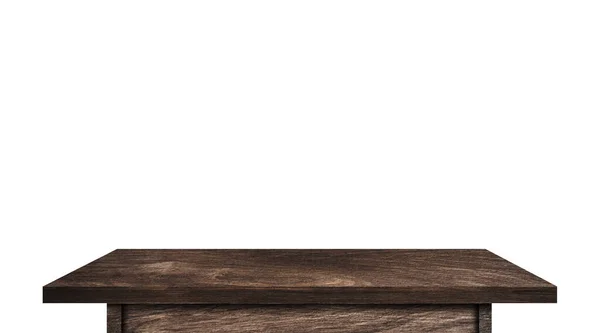 仕事のためのクリッピングパスと白の背景に隔離されたヴィンテージ木製のテーブルトップ 商品デザインの表示やモンタージュに使用されます — ストック写真