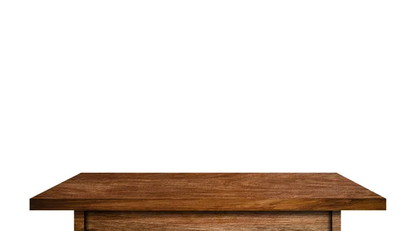Винтажные Деревянные Столешницы Изолированы Белом Фоне Вырезкой Дорожки Работы Используется — стоковое фото