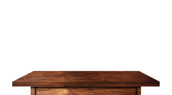Drewniany Blat Izolowany Białym Tle Przestrzeń Kopiowania Używana Wyświetlania Lub — Zdjęcie stockowe