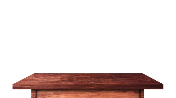 Ξύλινο Επιτραπέζιο Που Απομονώνεται Λευκό Φόντο Αντιγραφή Χώρου Που Χρησιμοποιείται — Φωτογραφία Αρχείου