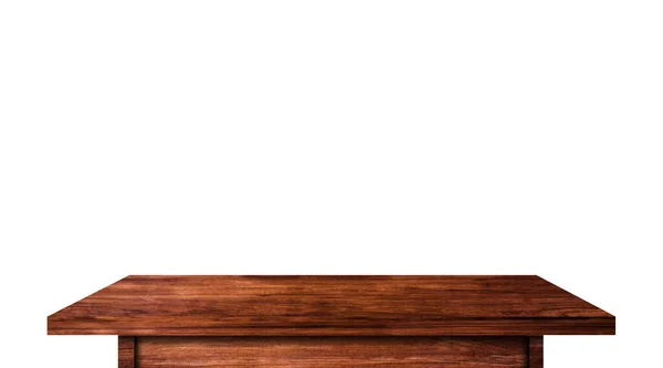 Drewniany Blat Izolowany Białym Tle Przestrzeń Kopiowania Używana Wyświetlania Lub — Zdjęcie stockowe