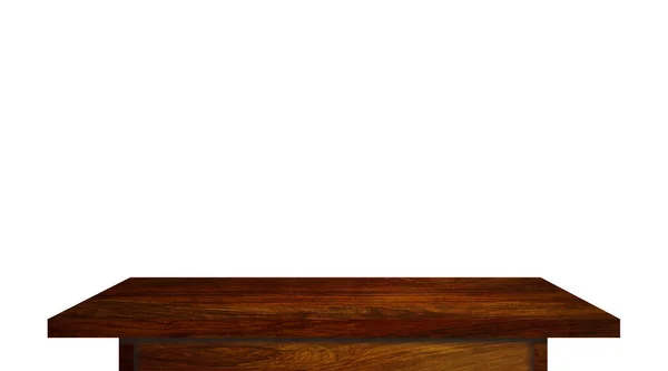 Верхний Вид Деревянного Стола Белом Фоне Вырезкой Дорожки — стоковое фото