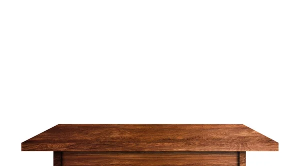 Moderno Tavolo Legno Isolato Sfondo Bianco Copia Spazio Utilizzato Visualizzare — Foto Stock