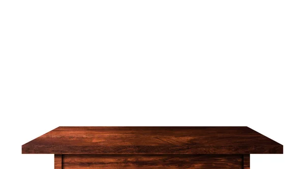 Современная Деревянная Столешница Изолирована Белом Фоне Копирование Пространства Используемого Отображения — стоковое фото