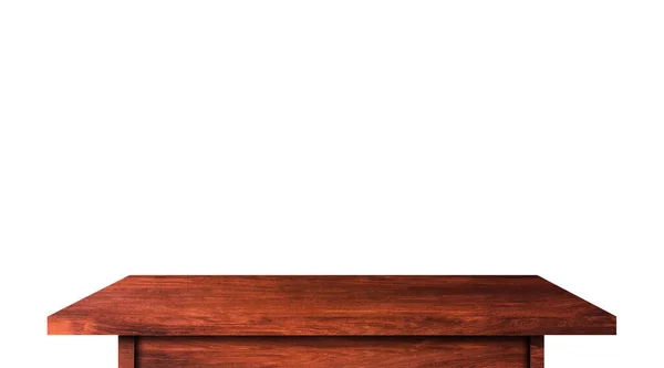 Moderno Tavolo Legno Isolato Sfondo Bianco Copia Spazio Utilizzato Visualizzare — Foto Stock