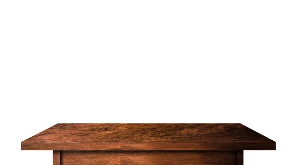 Dark Wooden Table Top Isolated White Background Your Product Design — Stock Photo, Image