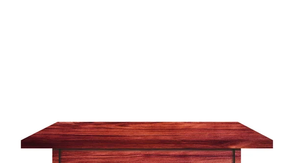 Mesa Madera Oscura Aislada Sobre Fondo Blanco Para Diseño Producto —  Fotos de Stock