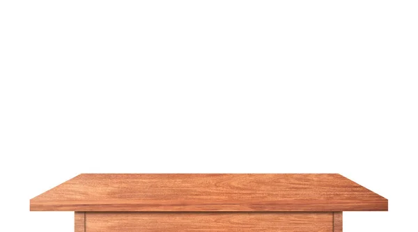 Mesa Madera Oscura Aislada Sobre Fondo Blanco Para Diseño Producto — Foto de Stock