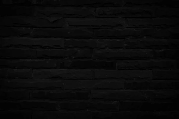 Oude Zwarte Bakstenen Muur Textuur Voor Achtergrond Met Kopieerruimte Voor — Stockfoto