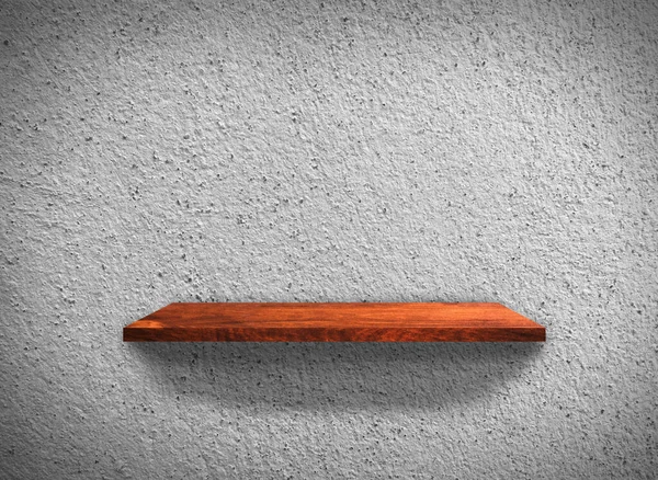 Top View Wood Shelves Concrete Wall Texture Background Clipping Path — Stock Photo, Image